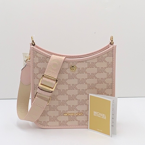 MICHAEL KORS Briley Small Logo Messenger XBODY Bag POWDER BLUSH MULTI - Picture 1 of 16